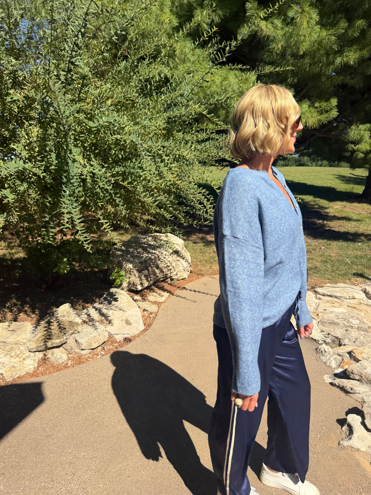 Dusty Blue Lightweight Cardigan