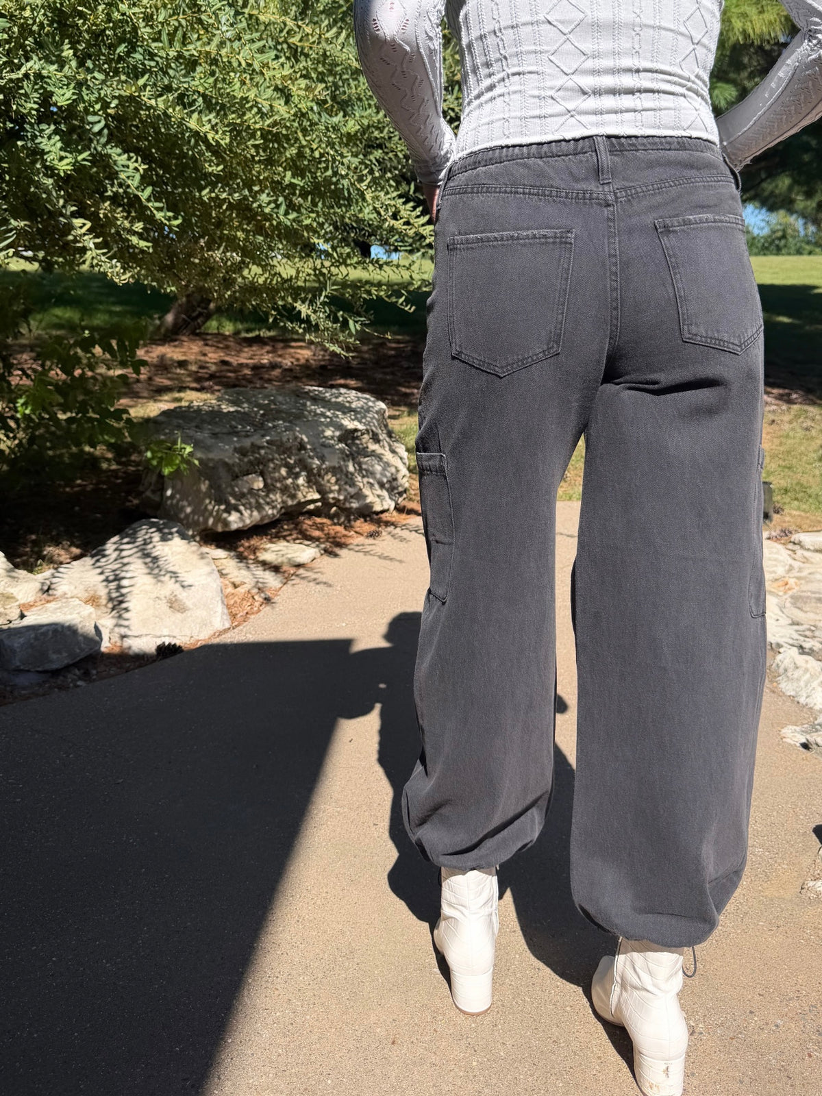 Mirage Mid-Rise Cargo Harem Pant - Eclipse