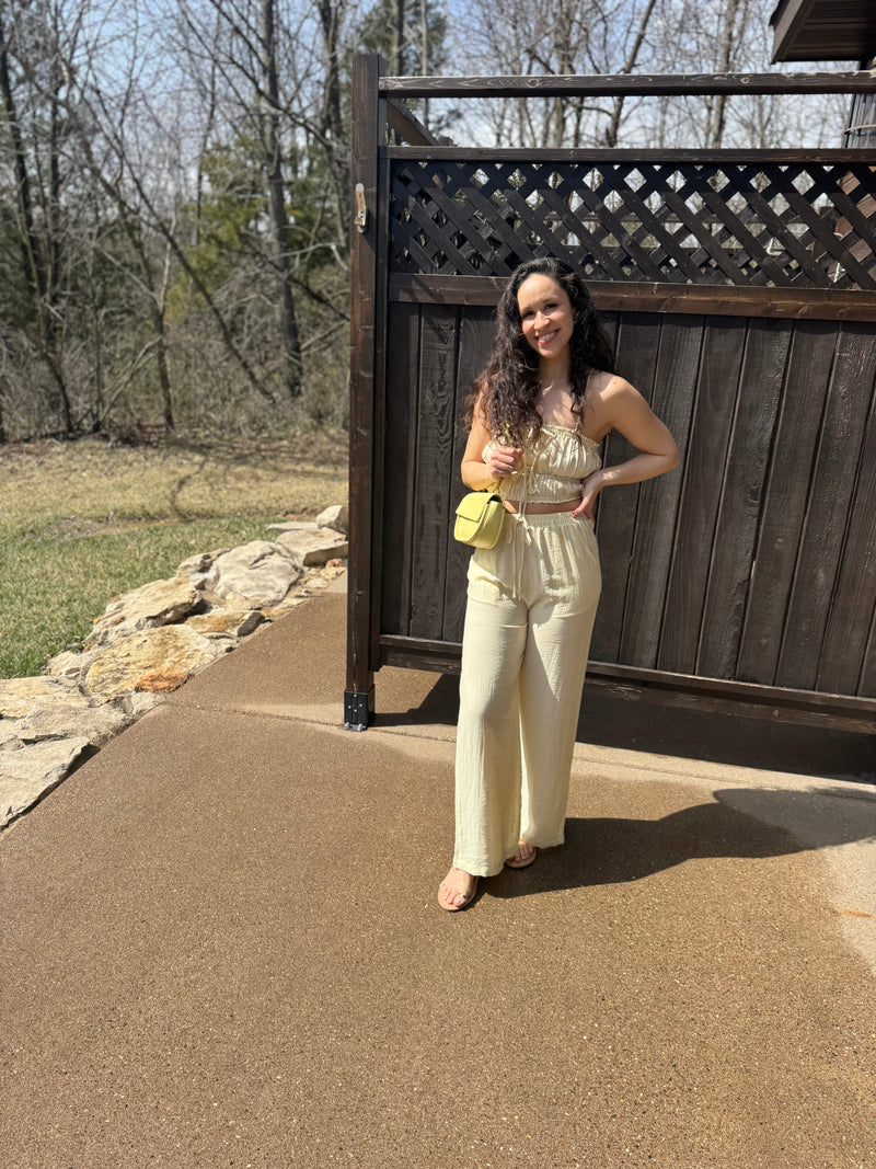 Butter Yellow Cropped Cami Top