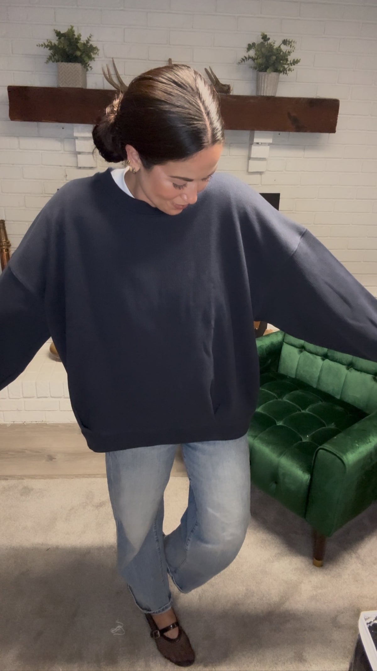 Navy Loose Fit Pullover