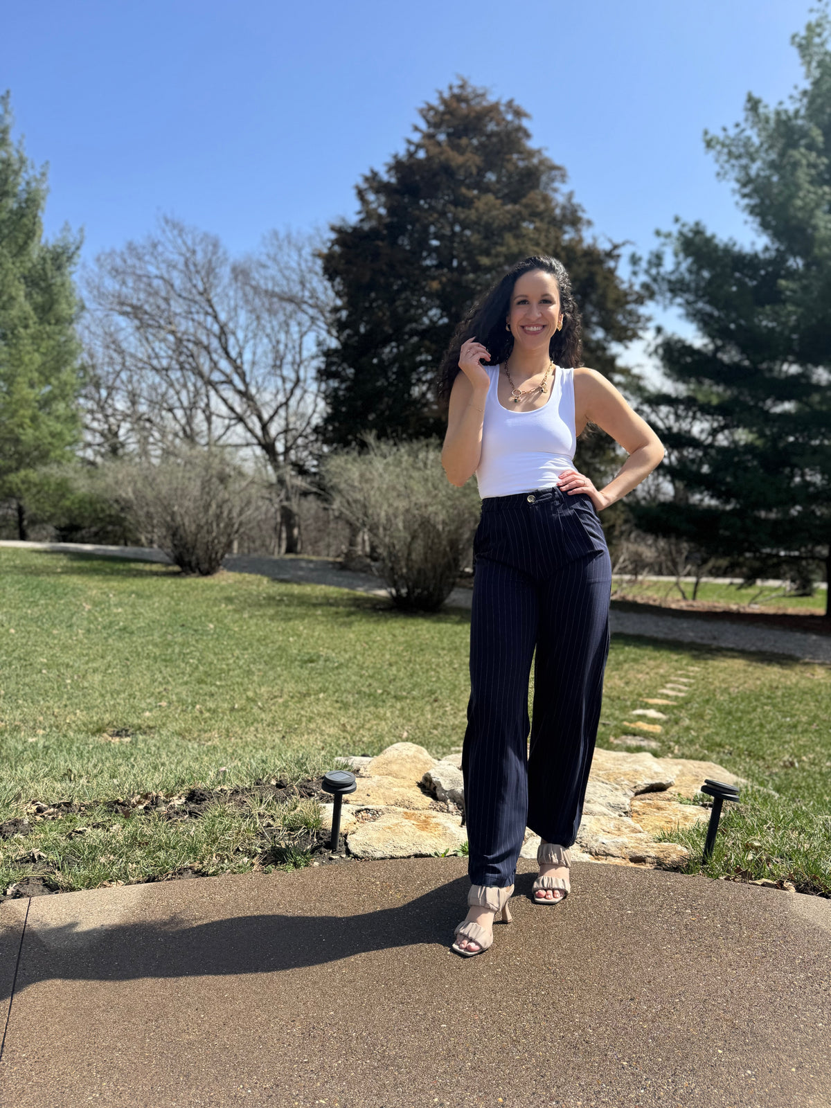White Seamless Lined Tank Top