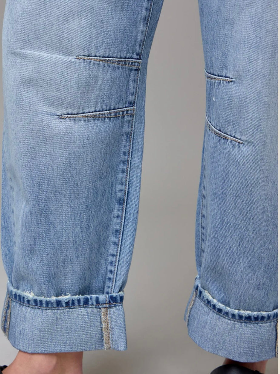 Sammie Barrel Fit Cropped Cuffed Jean