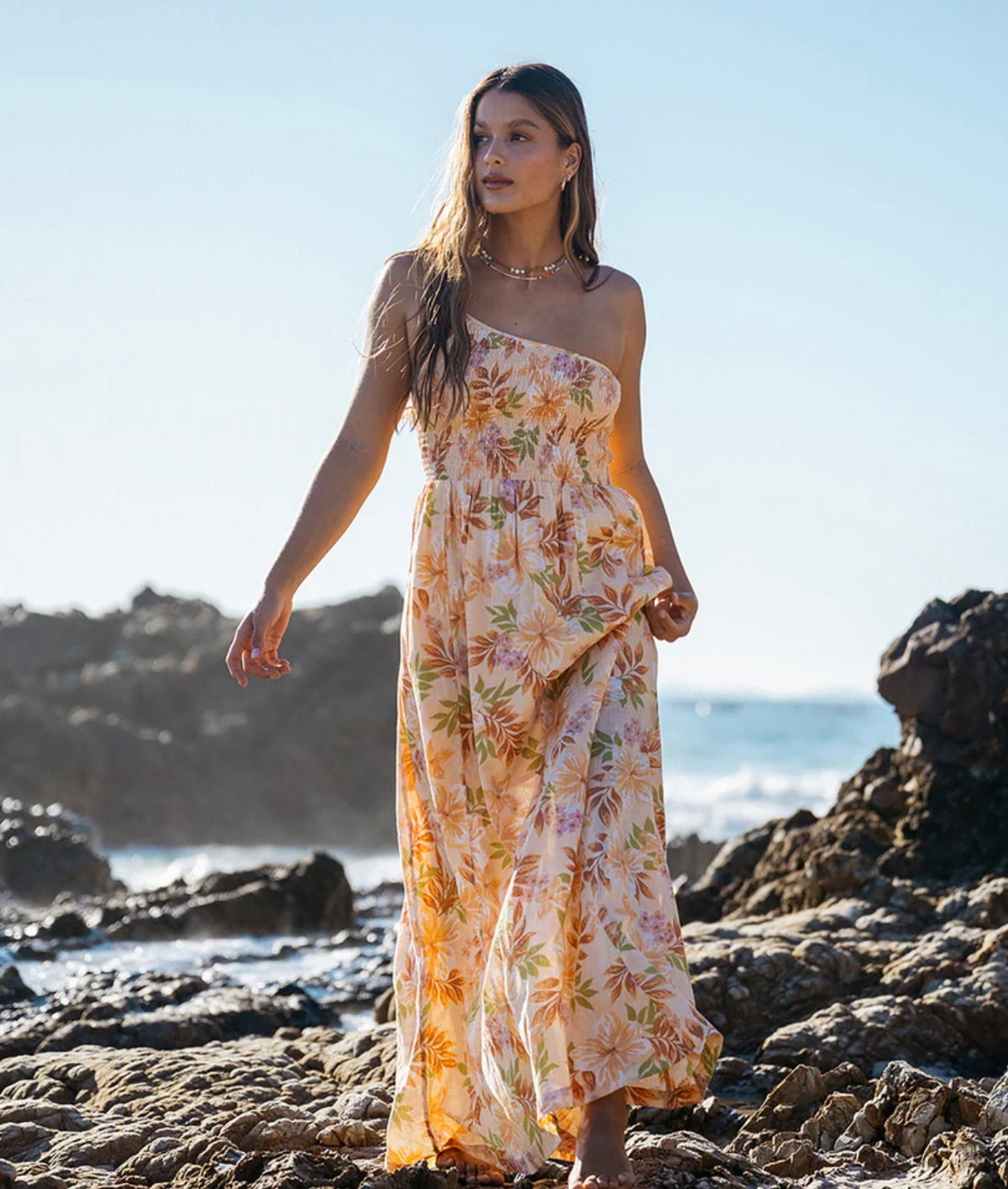 Warmer Days One Shoulder Maxi Dress