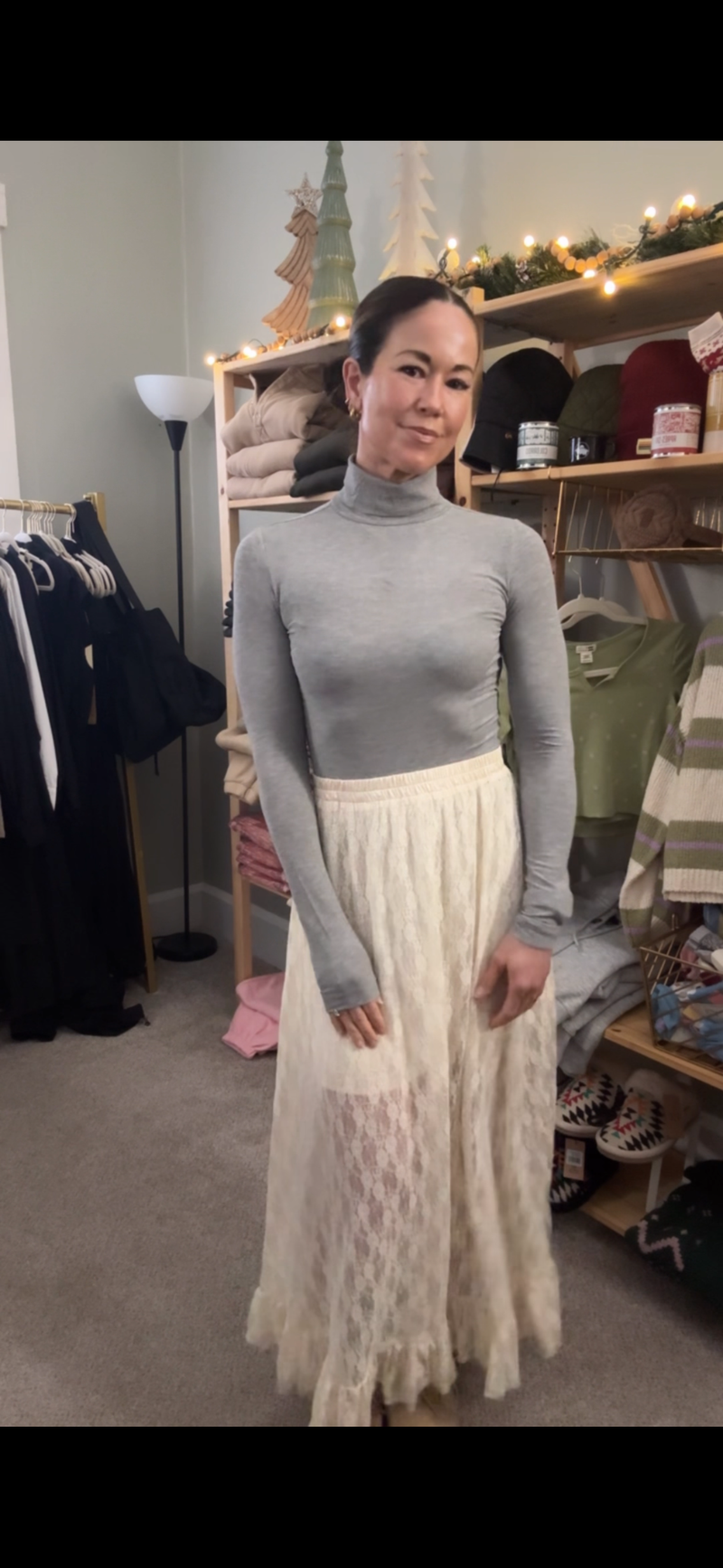 Grey Ribbed Turtleneck