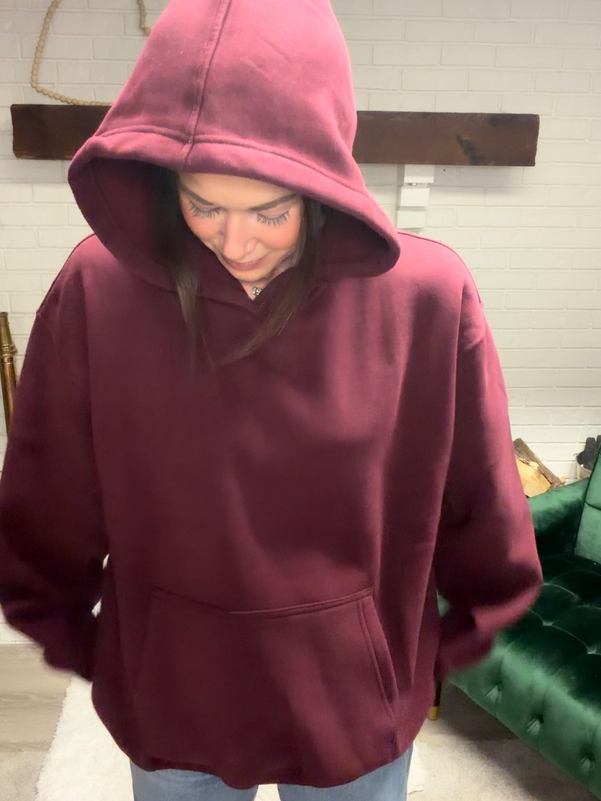 Black Cherry Cloud Fleece Oversized Hoodie