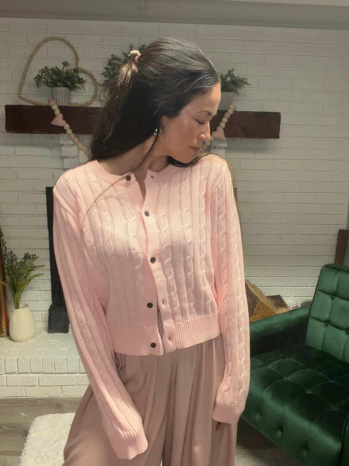 English Rose Cable Knit Cardigan