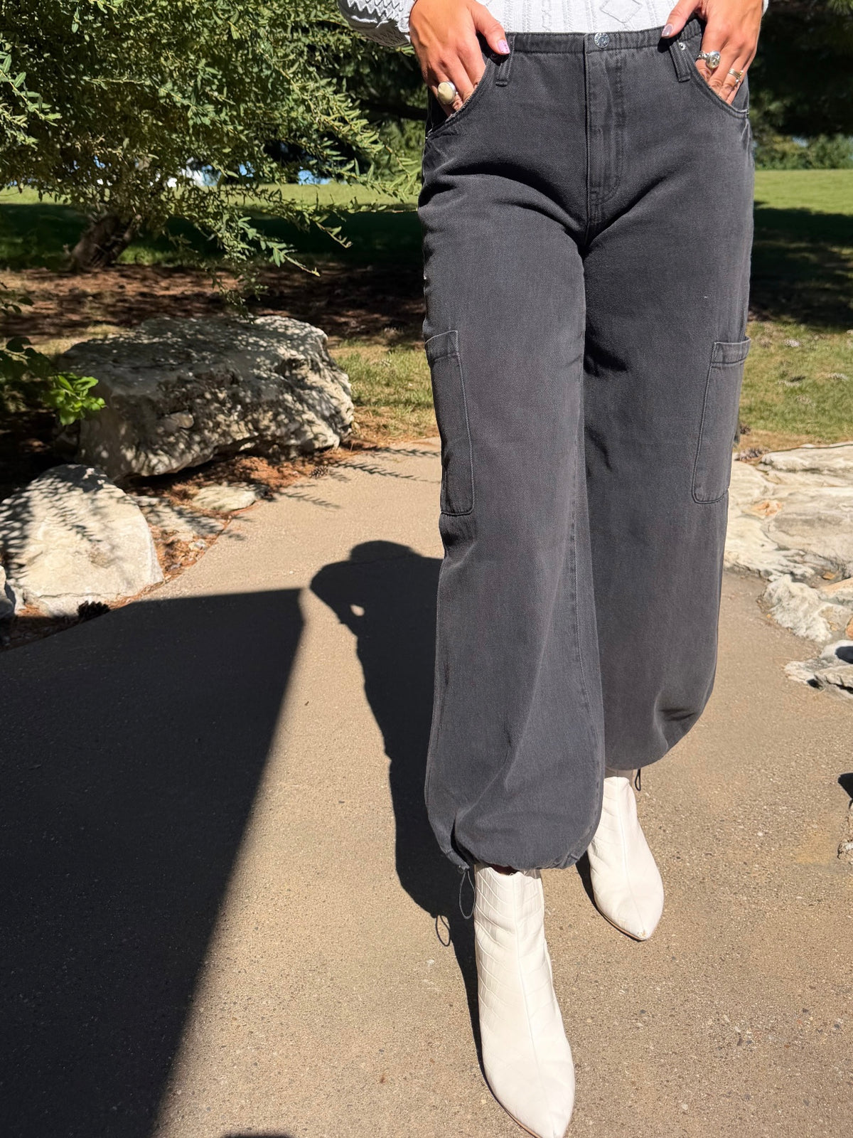 Mirage Mid-Rise Cargo Harem Pant - Eclipse