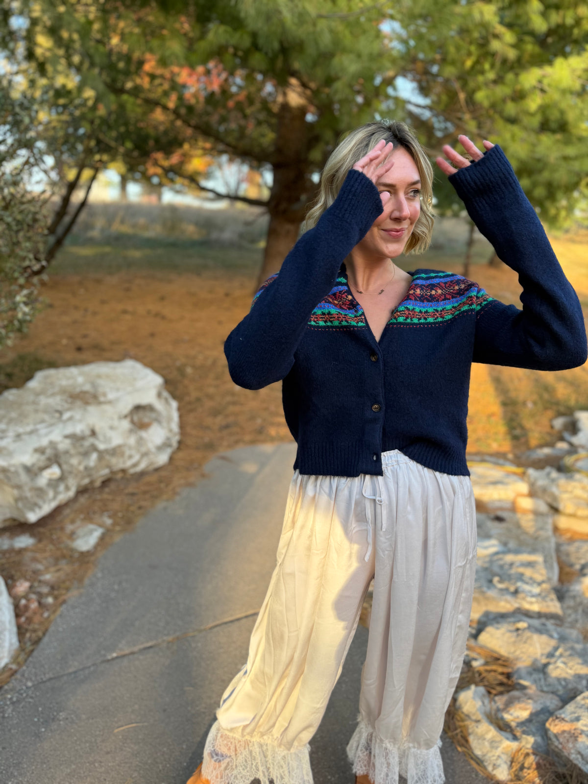 Navy Argyle Cardigan