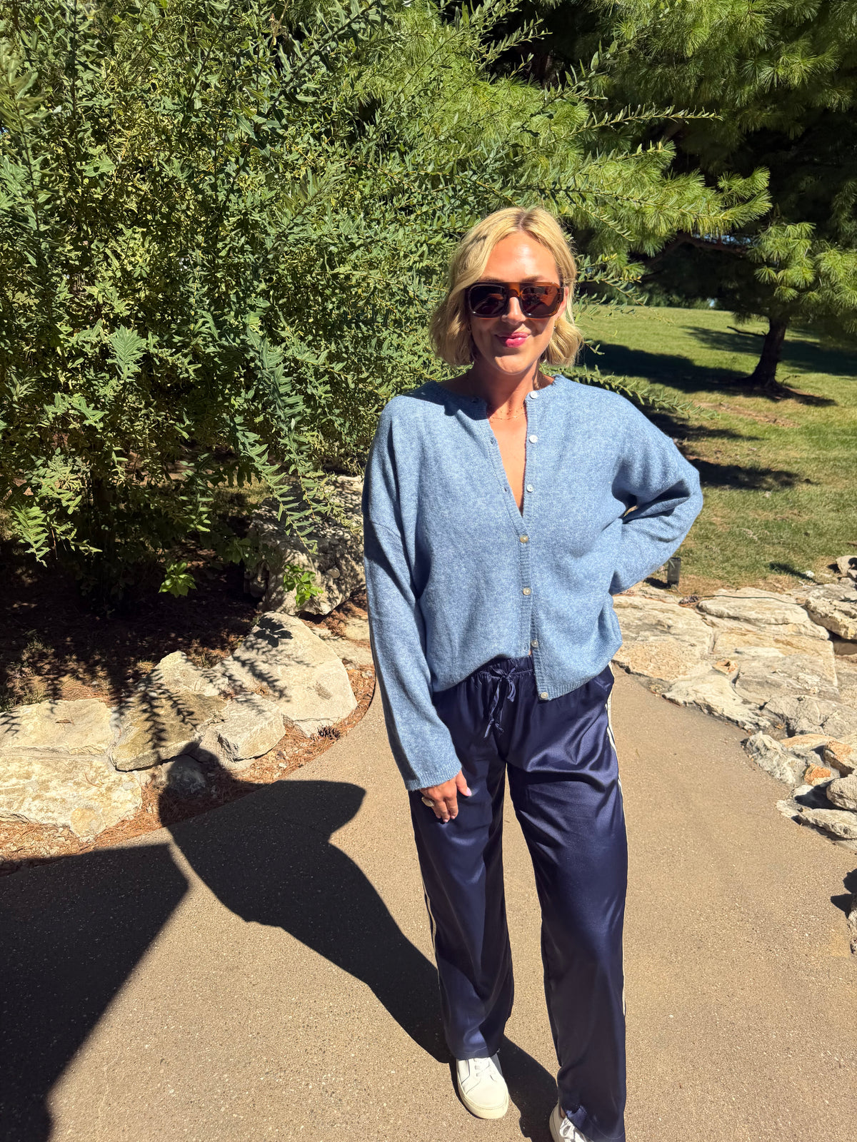 Dusty Blue Lightweight Cardigan