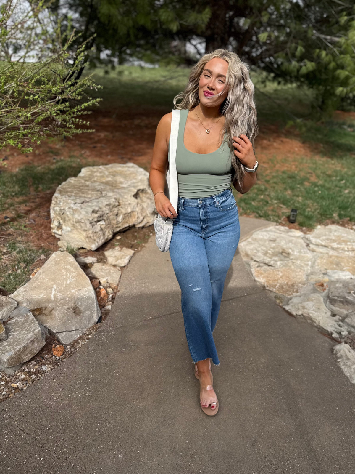 Green Tea Seamless Lined Tank Top
