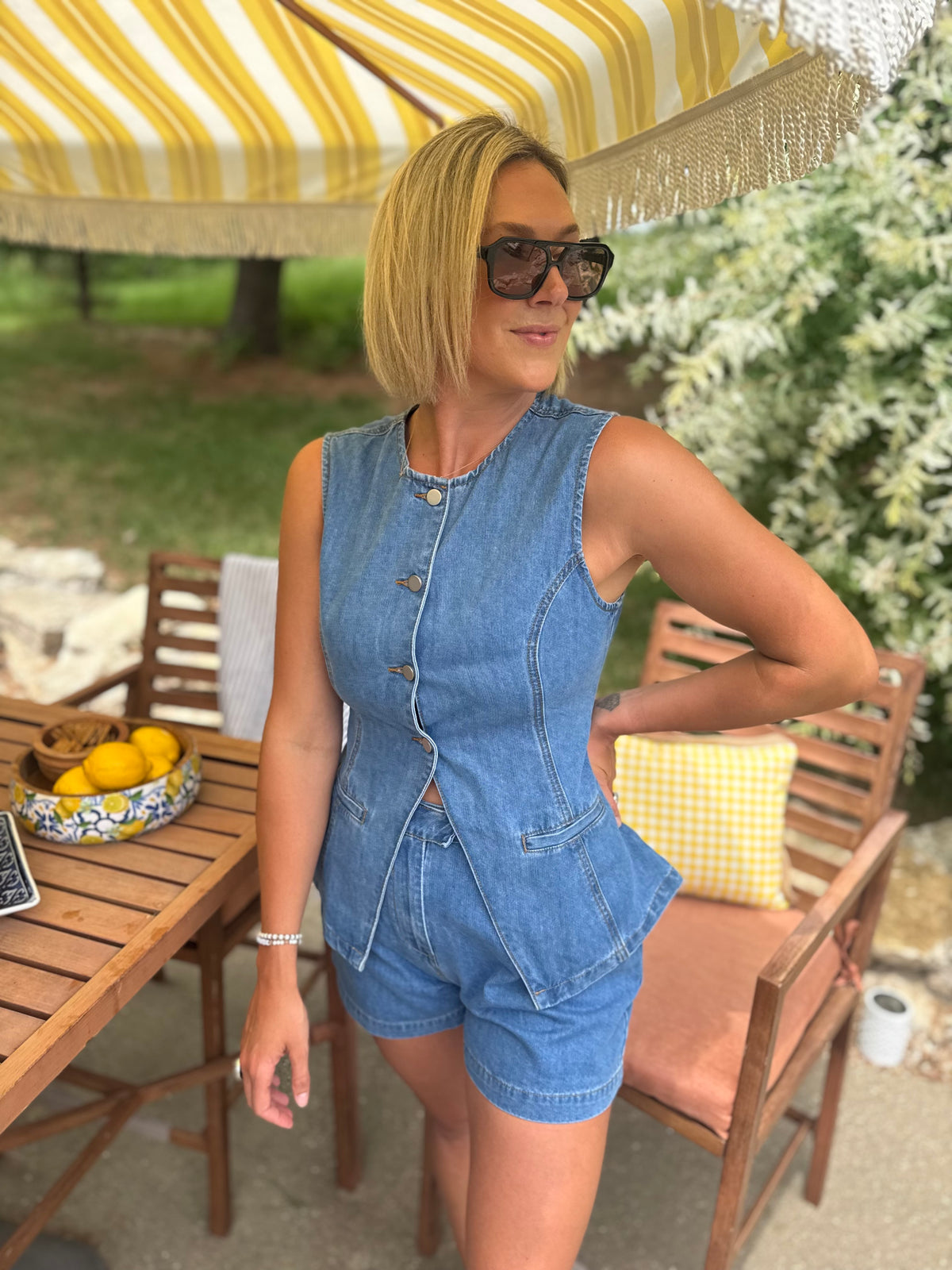 Denim Trouser Shorts