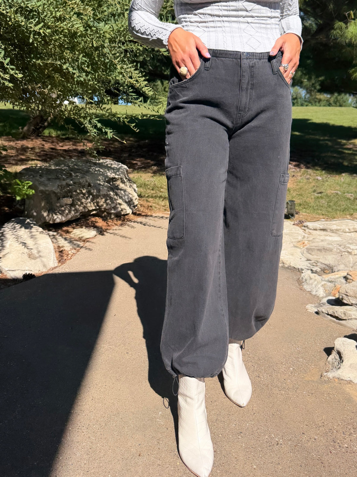 Mirage Mid-Rise Cargo Harem Pant - Eclipse