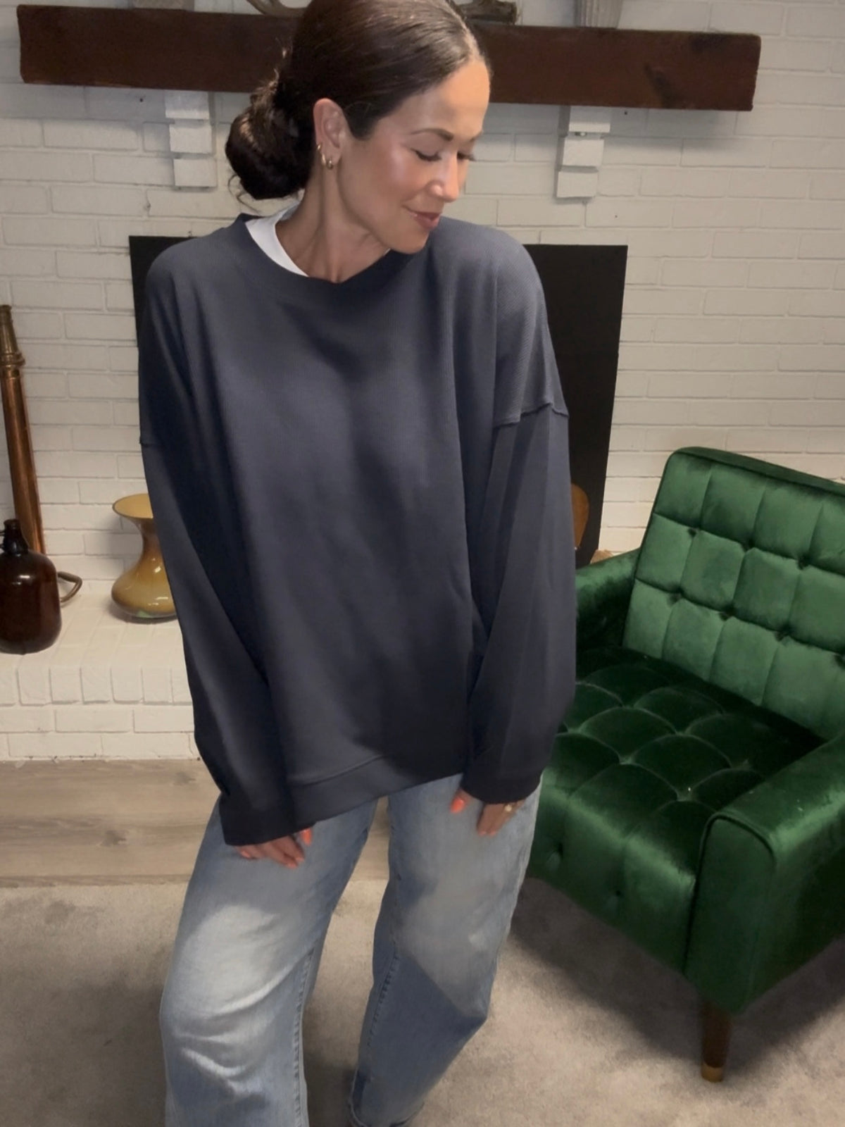 Navy Loose Fit Pullover