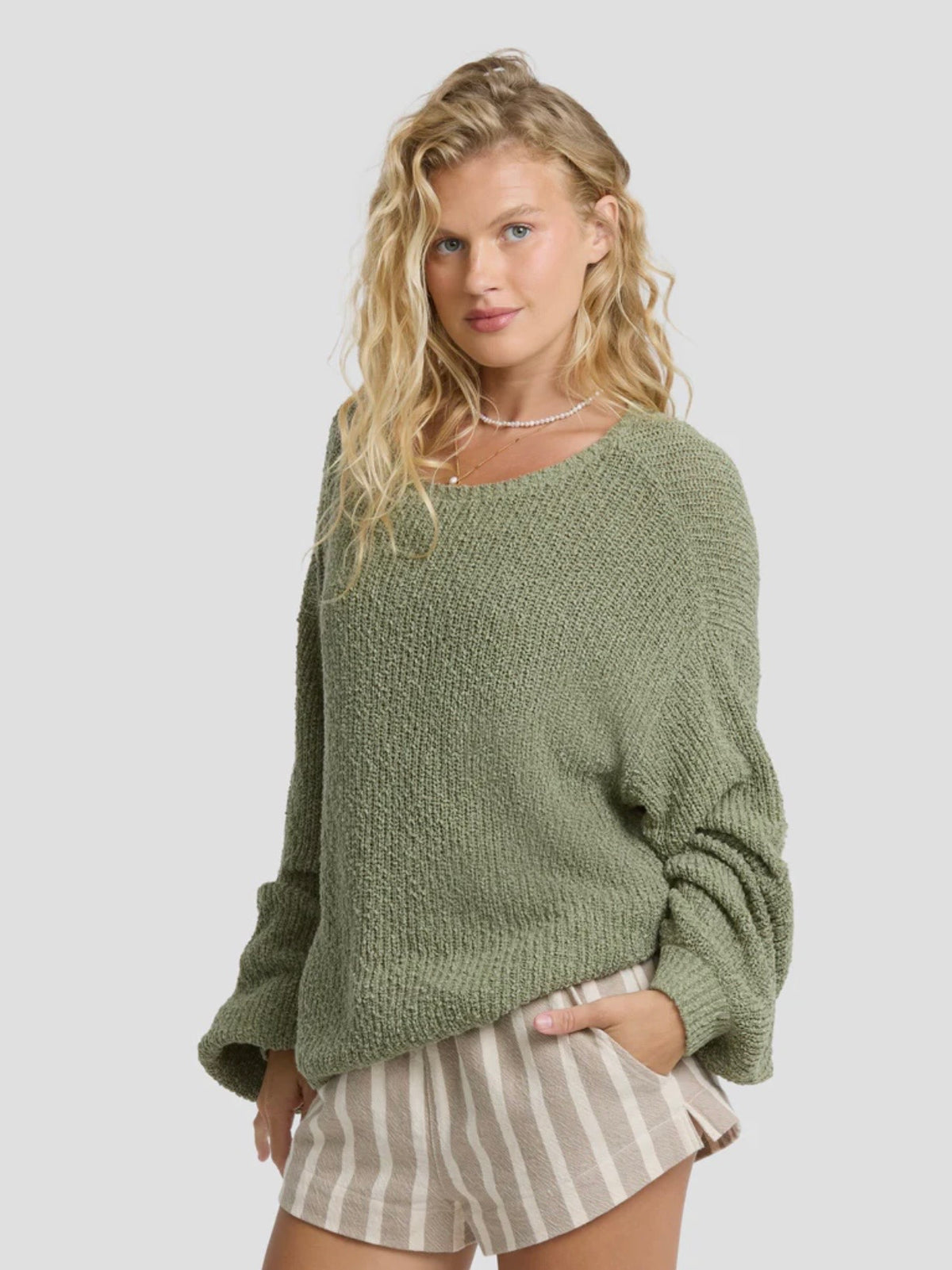 Open Air Sweater in Army Green