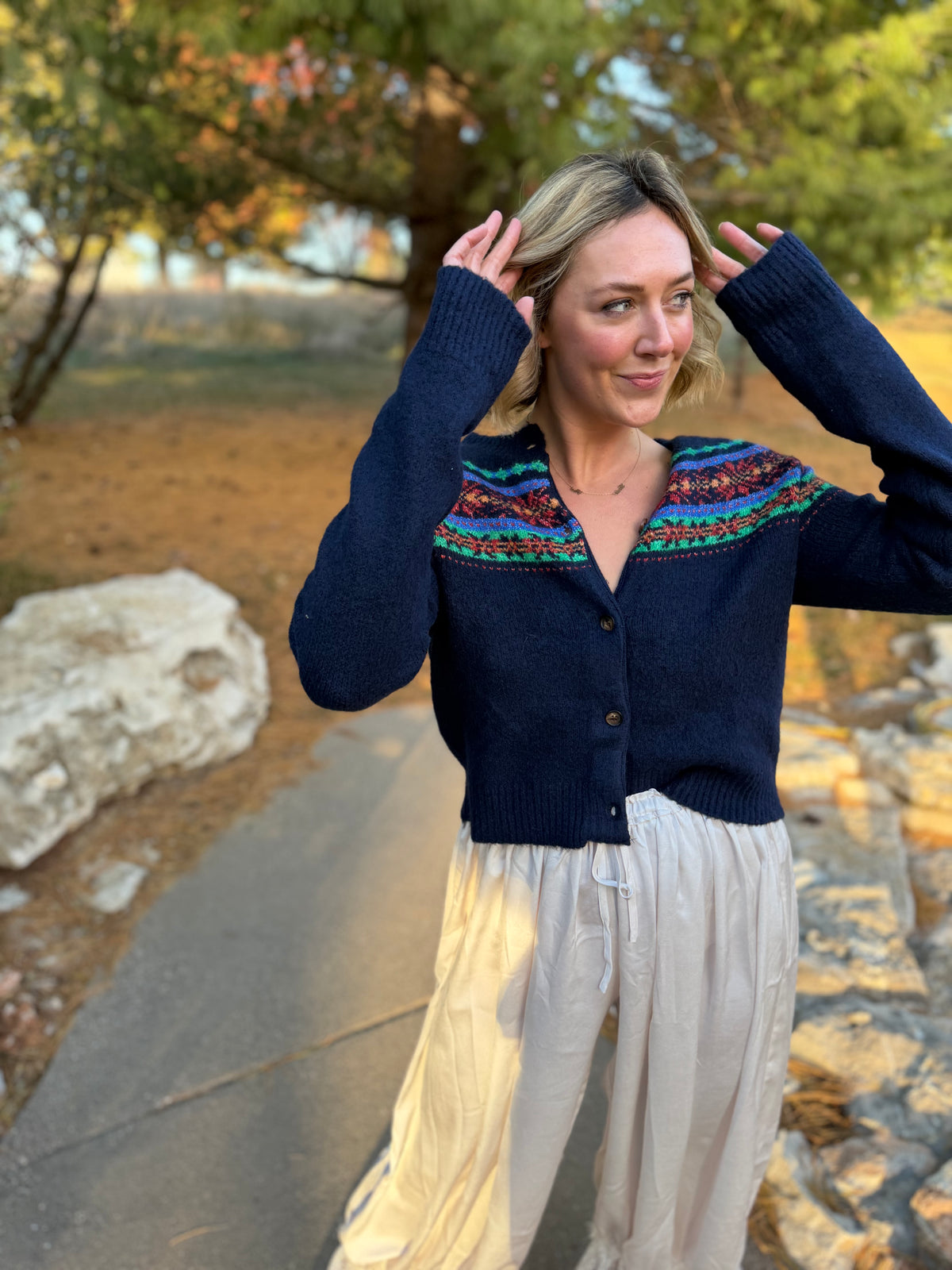 Navy Argyle Cardigan