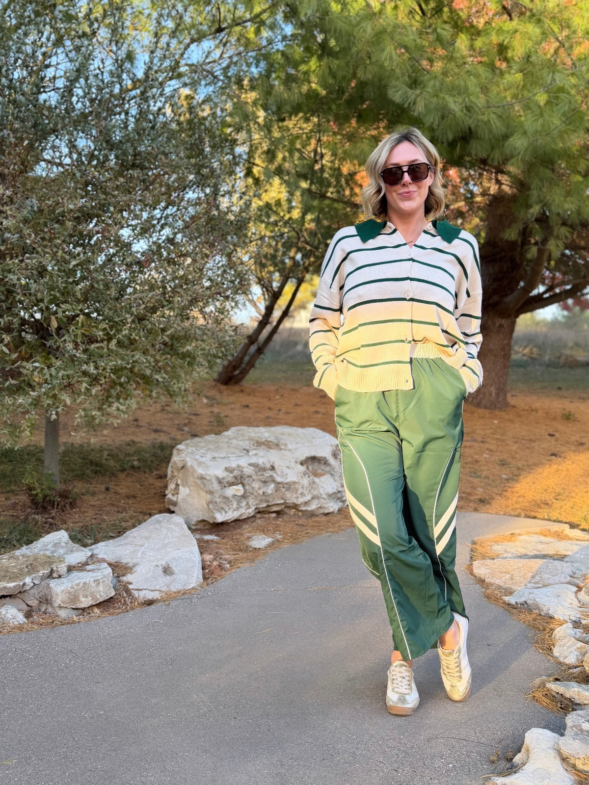 Forest Green Parachute Pants