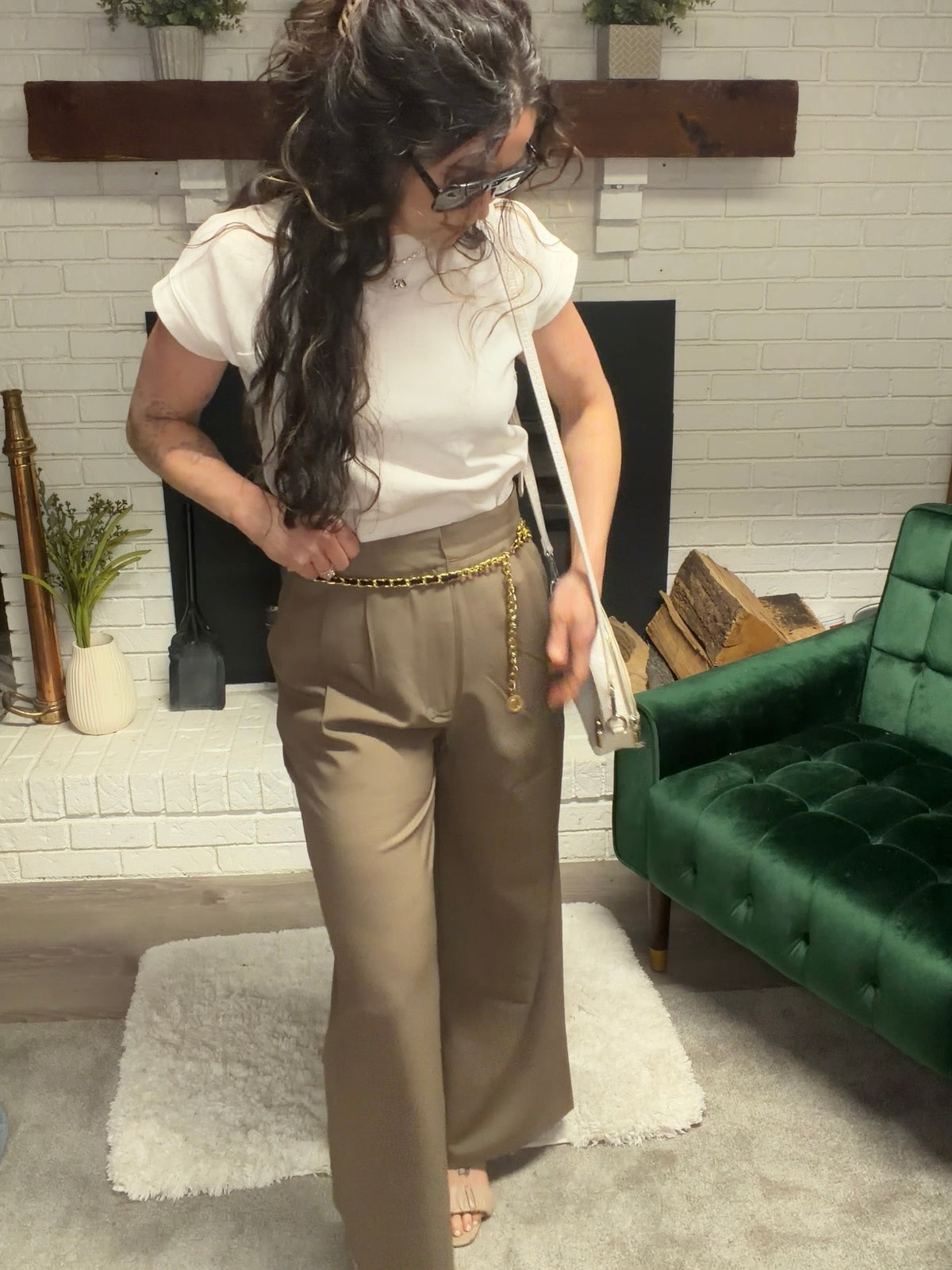 Light Brown Wide Leg Trouser