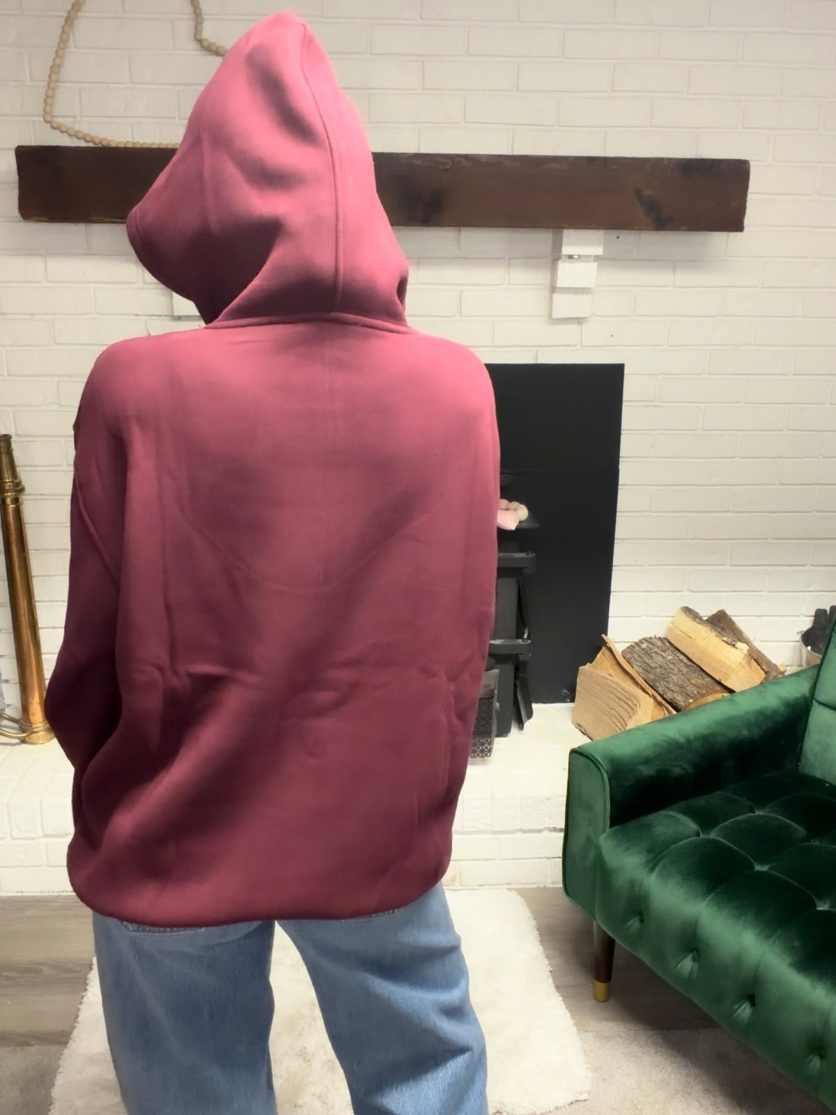 Black Cherry Cloud Fleece Oversized Hoodie