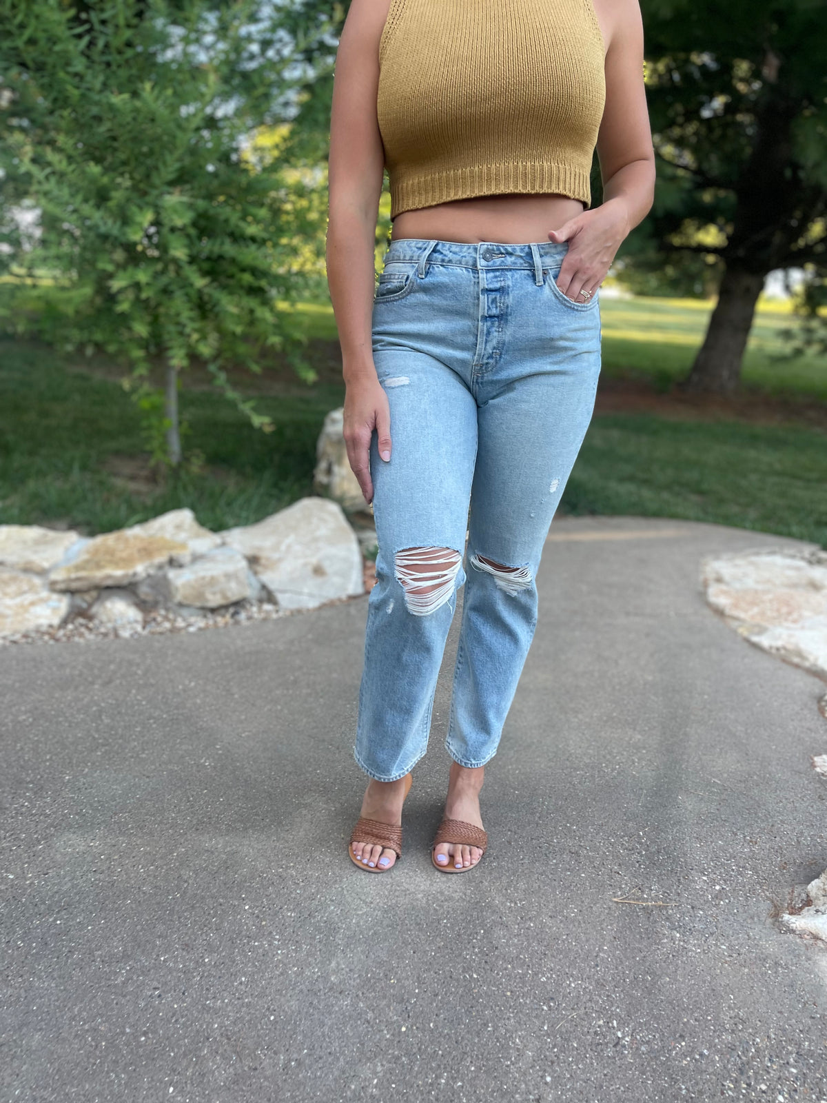 Tracey High Rise Straight Jeans