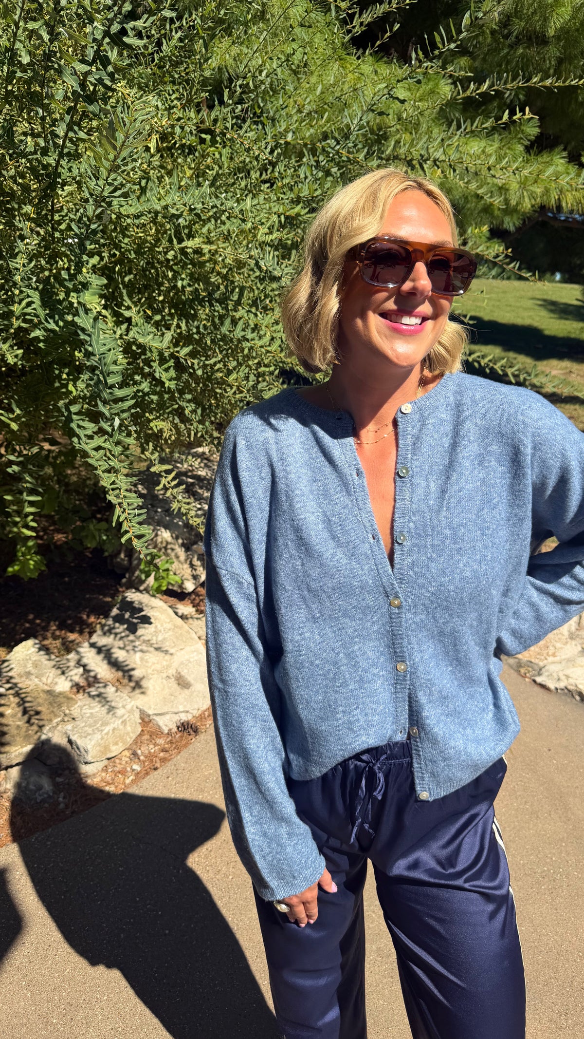 Dusty Blue Lightweight Cardigan