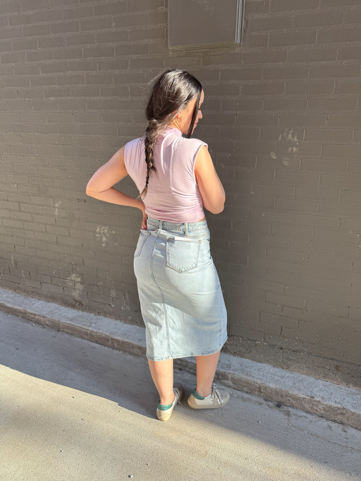 High Neck Sleeveless Lavender Top