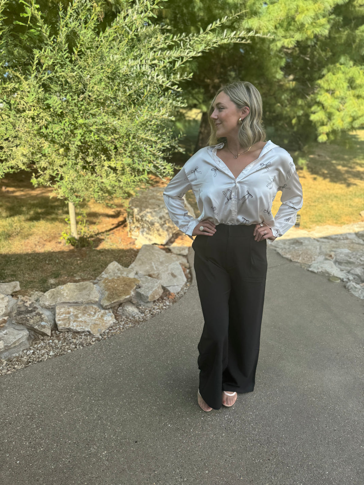 Black High Waisted Wide Leg Trousers