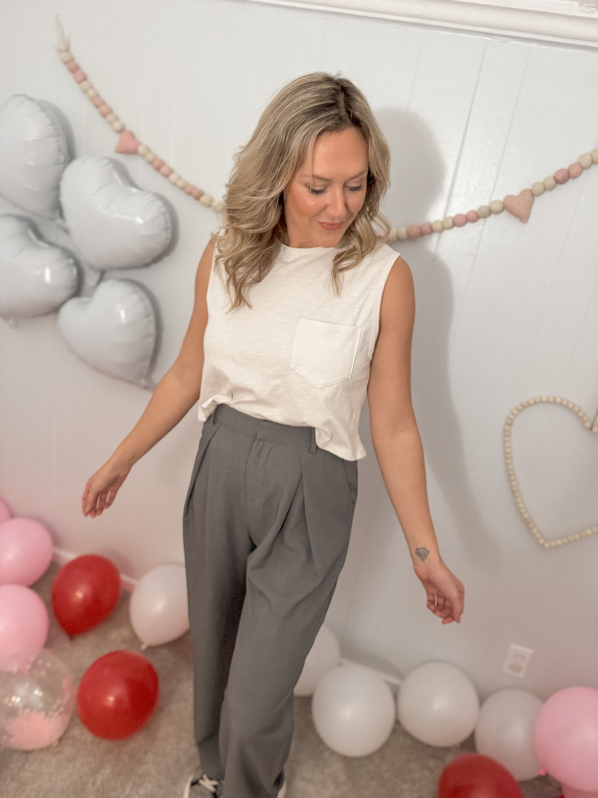 Grey High Waisted Trouser