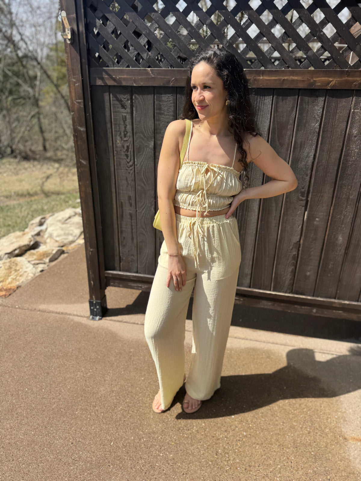 Butter Yellow Cropped Cami Top