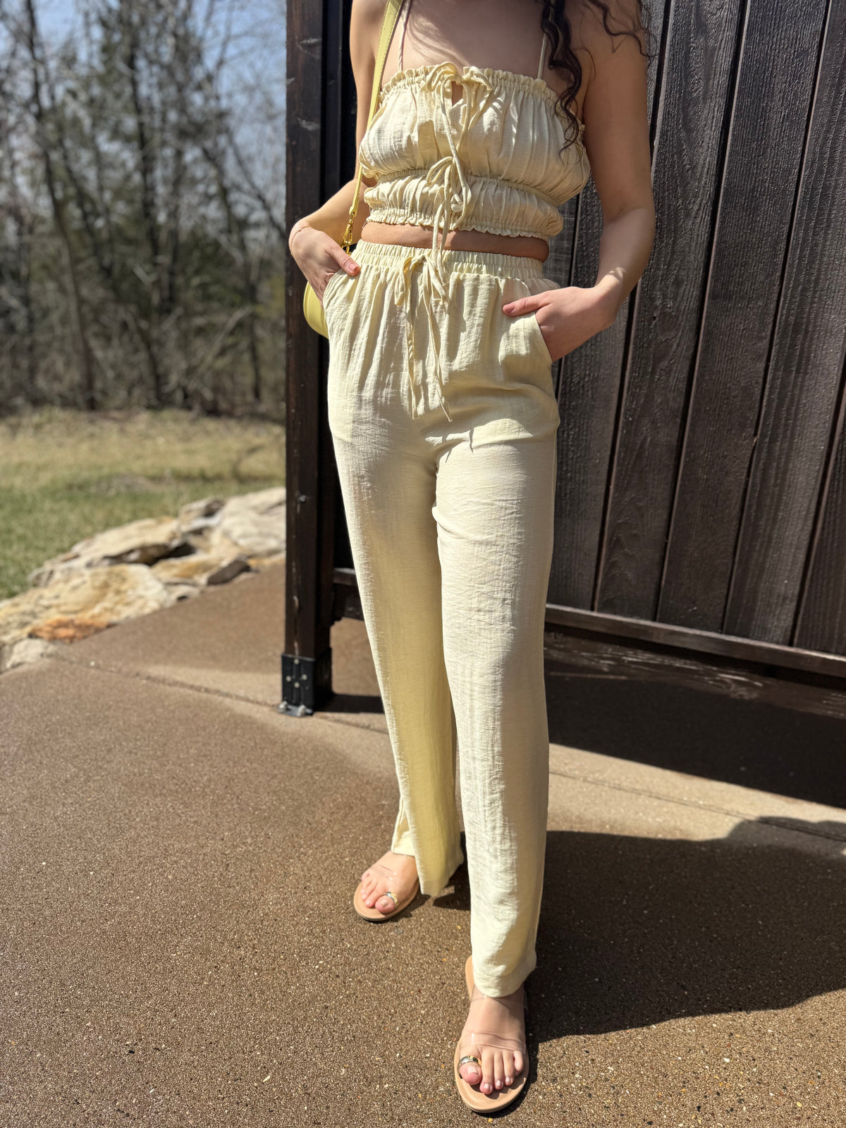 Butter Yellow Cropped Cami Top