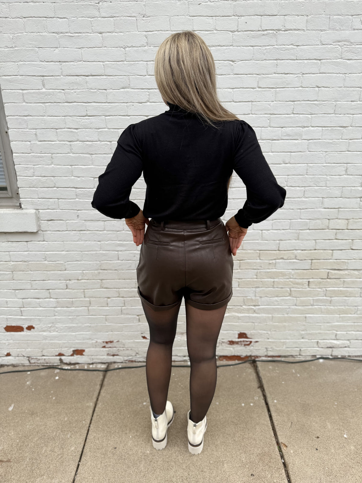 Chocolate Faux Leather Shorts