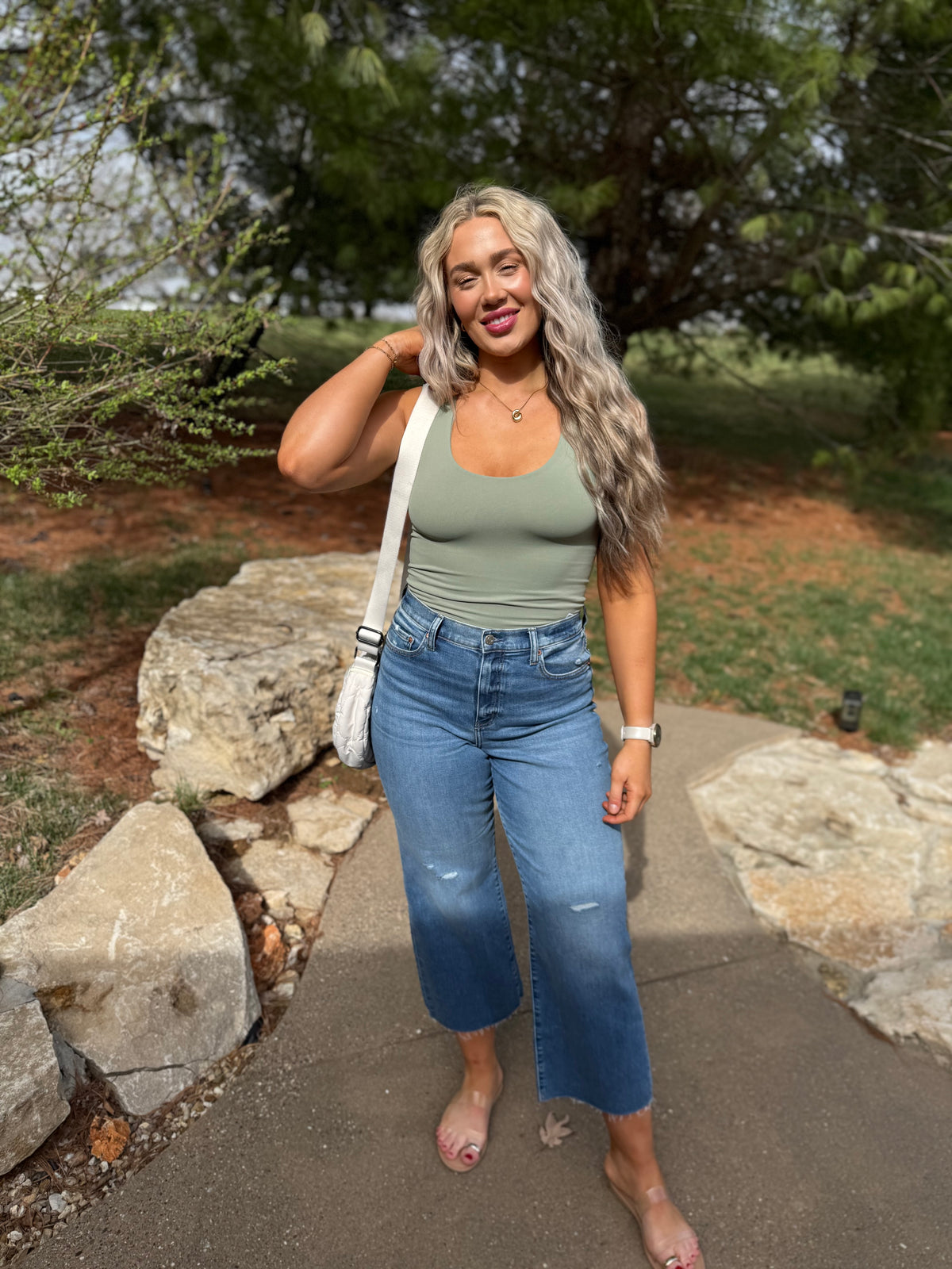 Green Tea Seamless Lined Tank Top