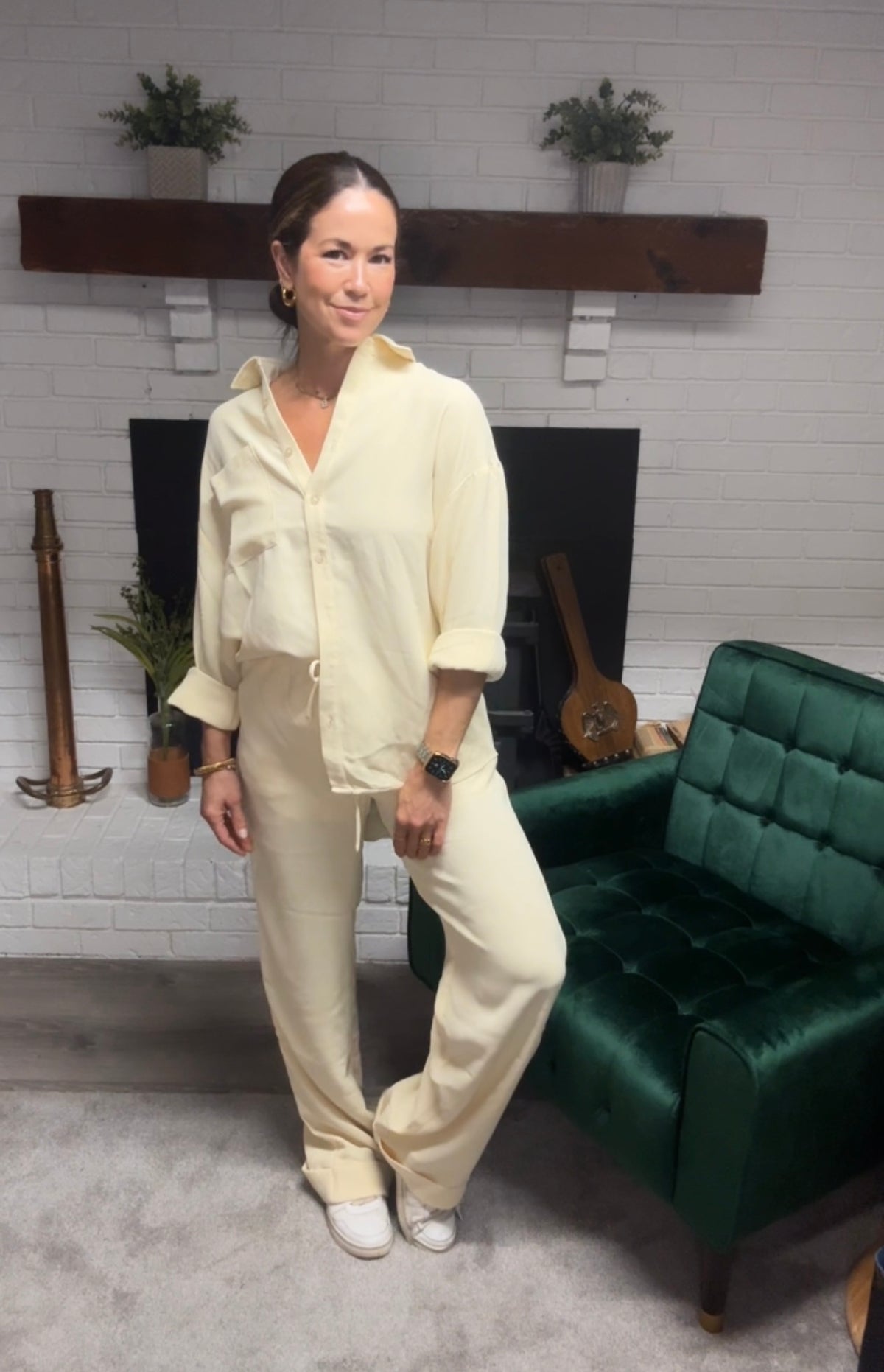 Butter Yellow Rolled Hem Pants