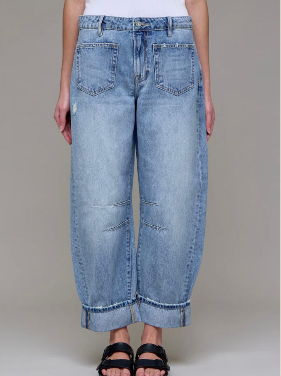 Sammie Barrel Fit Cropped Cuffed Jean