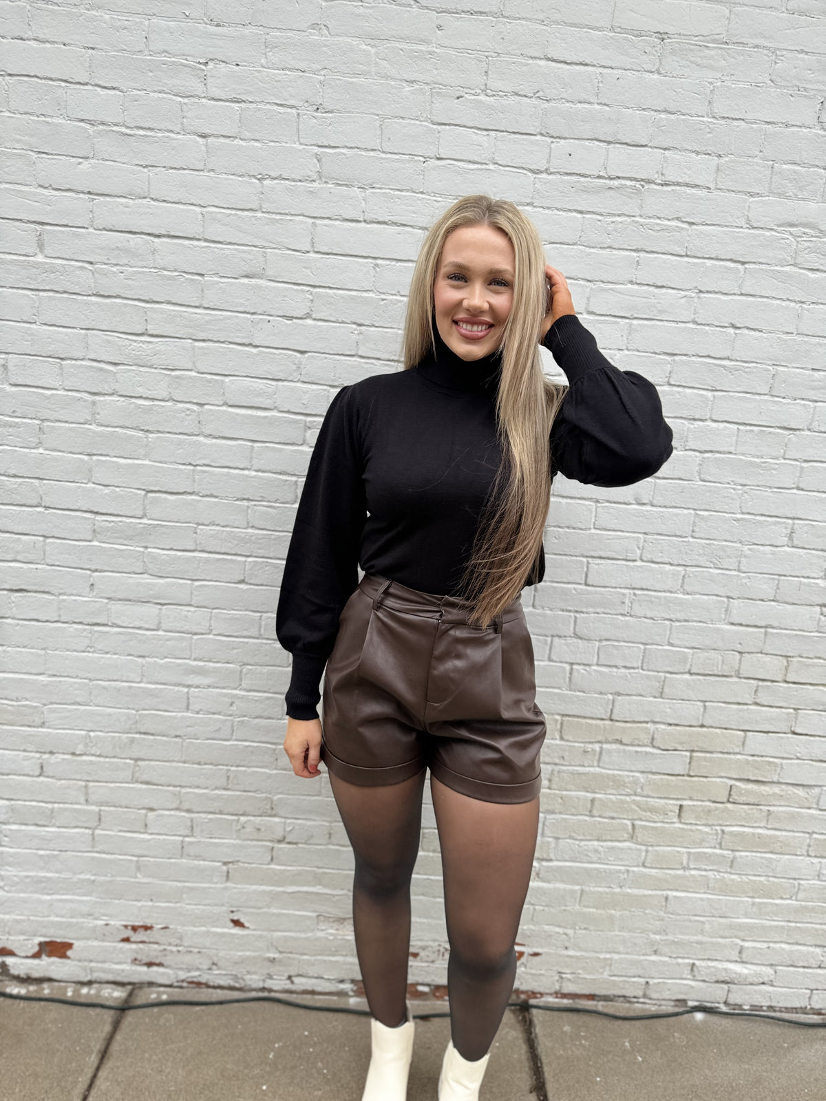 Chocolate Faux Leather Shorts