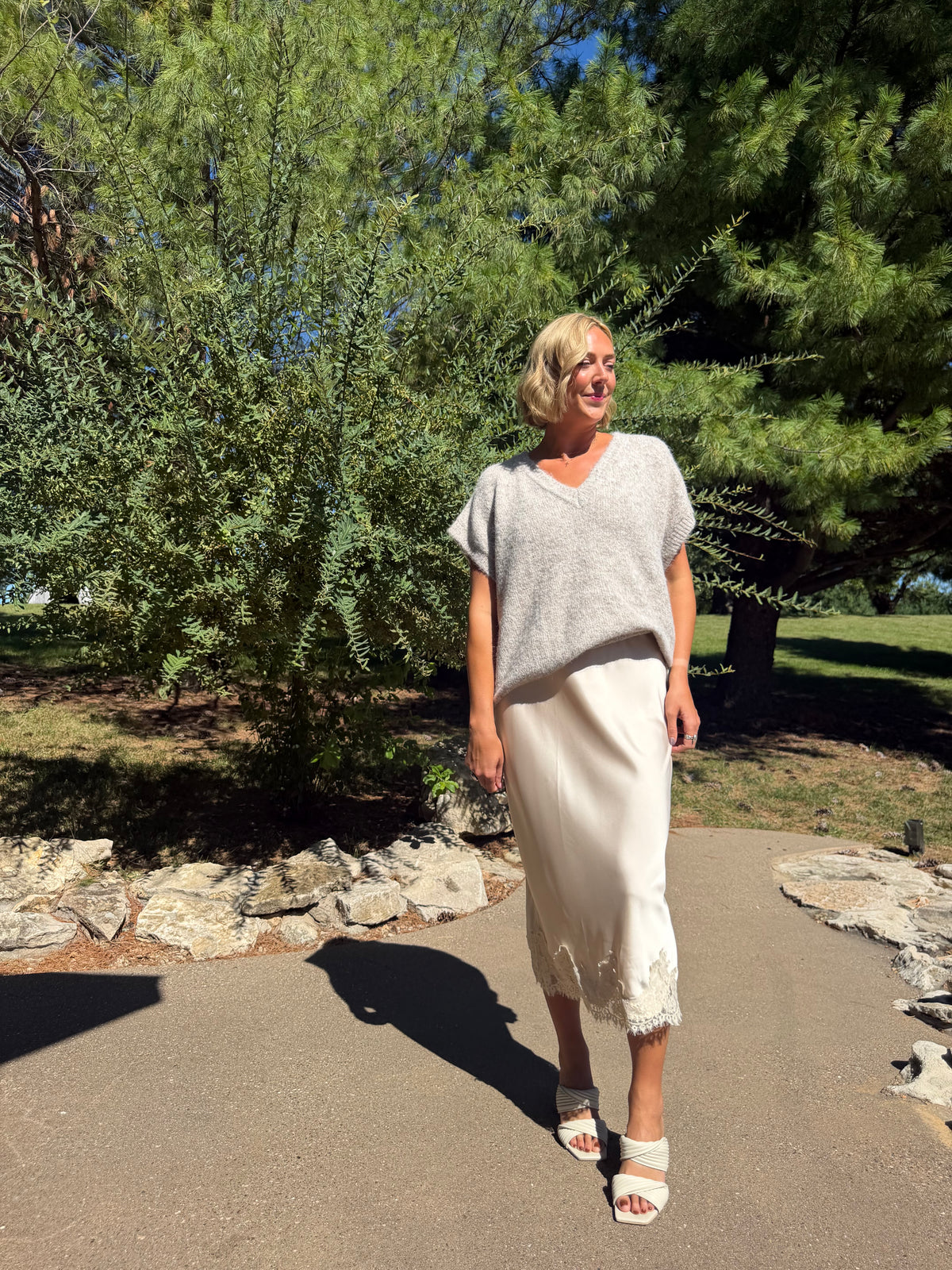 Oatmeal Oversized Sleeveless Sweater