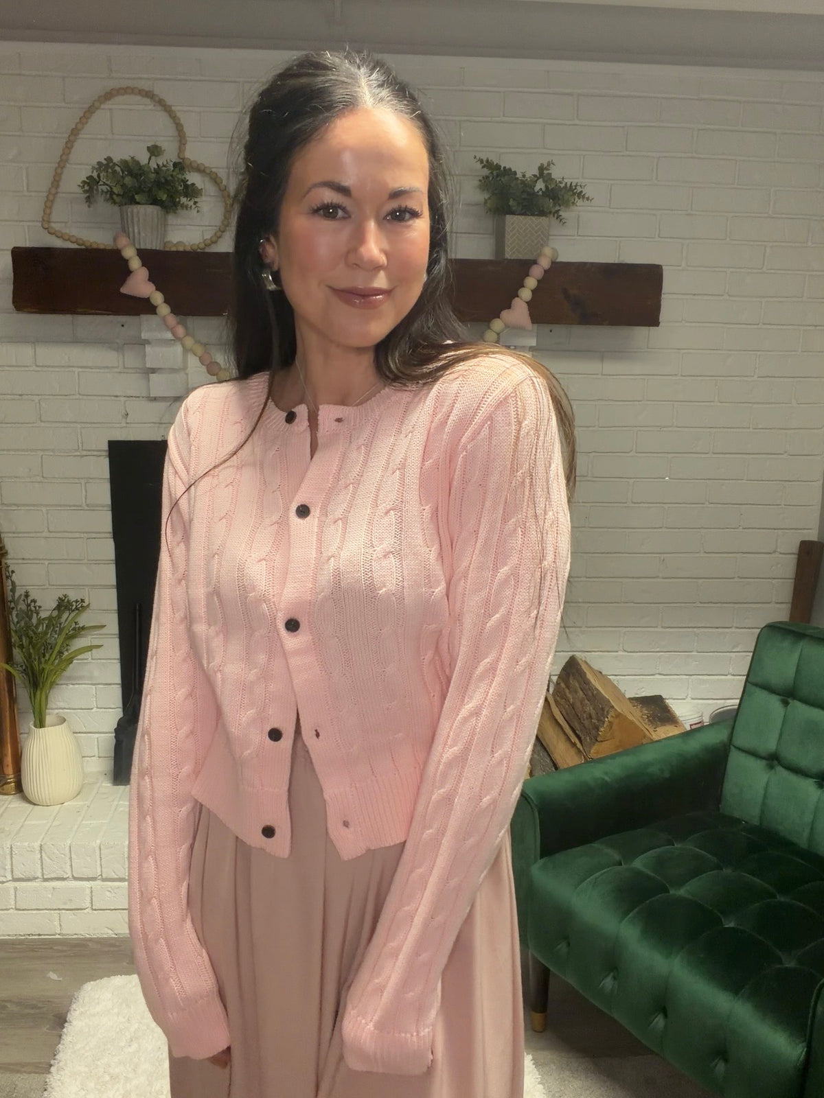 English Rose Cable Knit Cardigan
