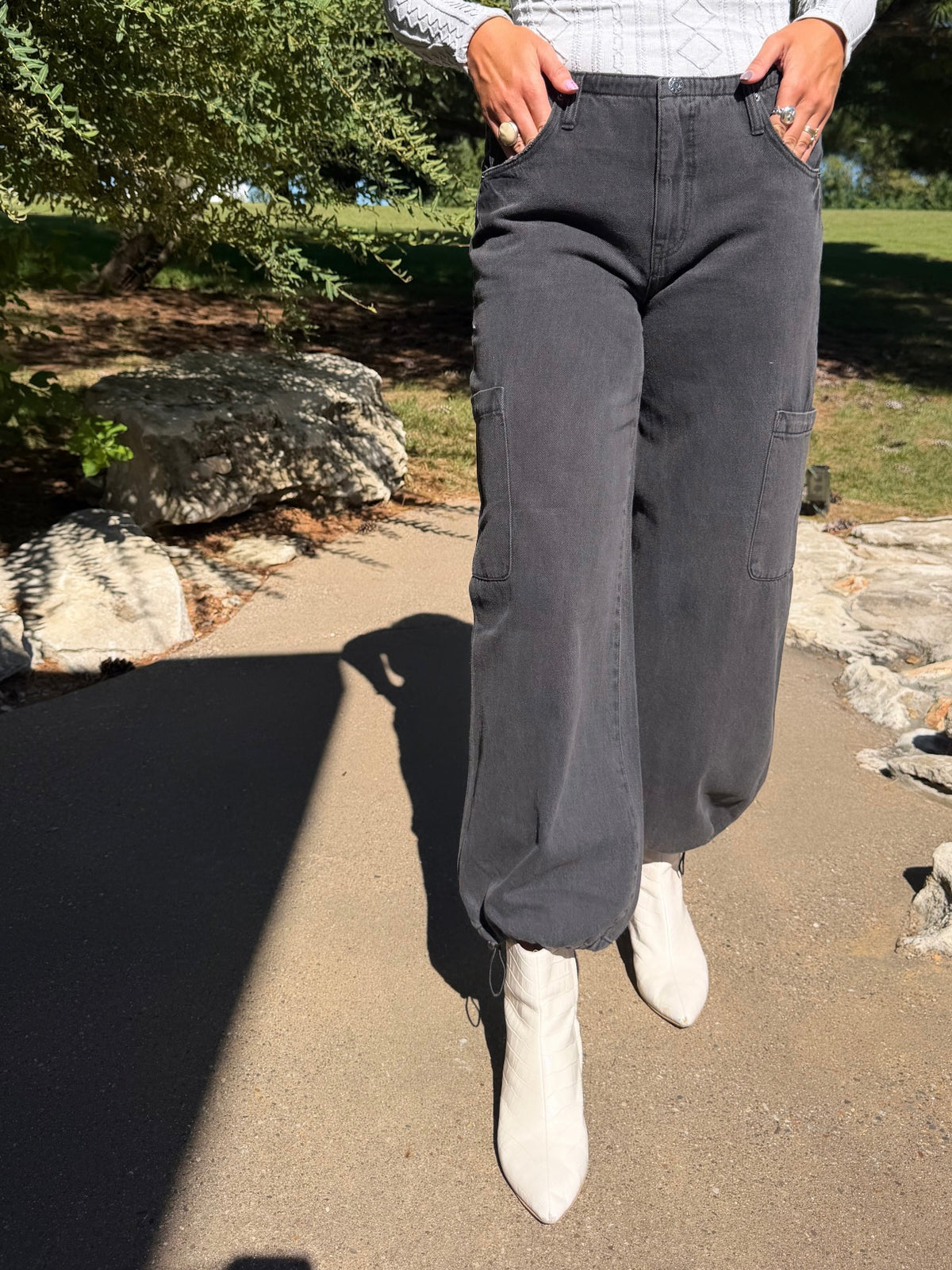 Mirage Mid-Rise Cargo Harem Pant - Eclipse