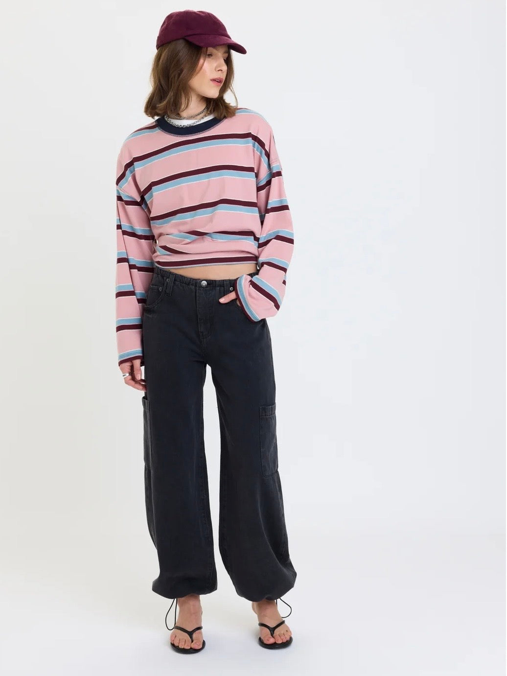Mirage Mid-Rise Cargo Harem Pant - Eclipse