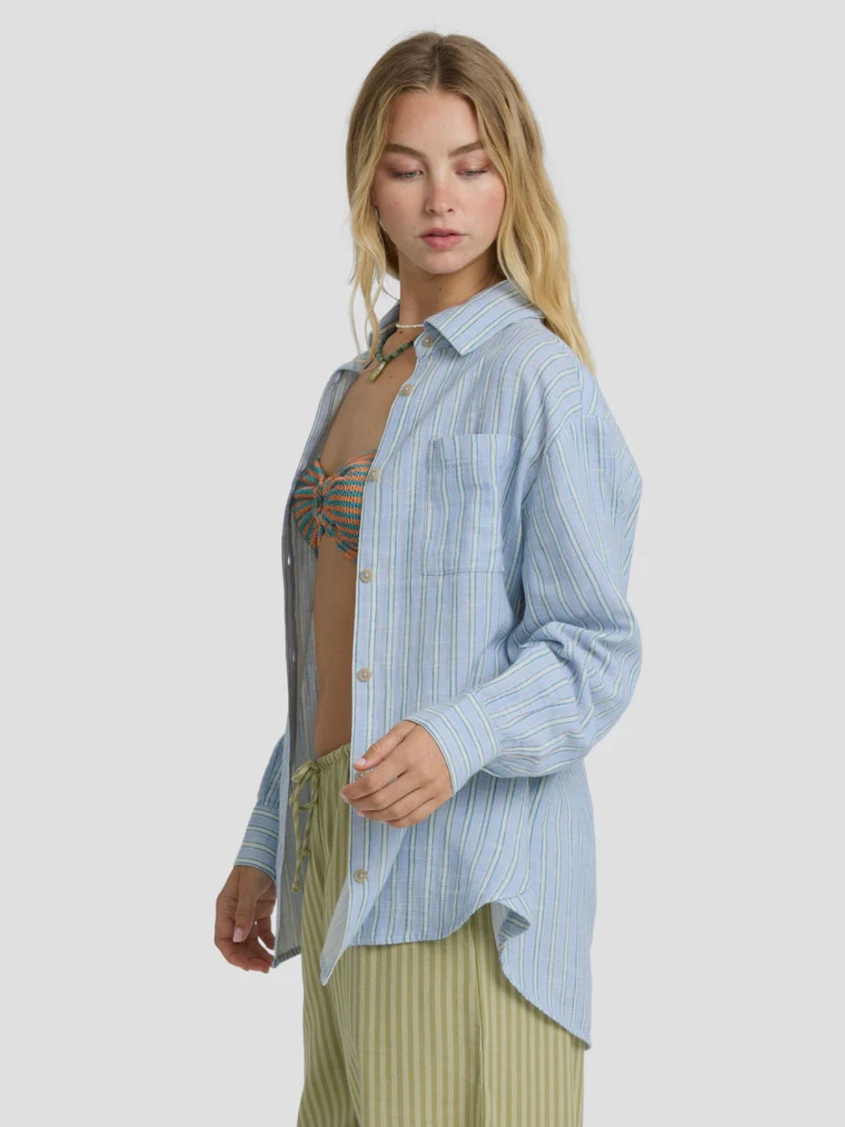 Wanderer Printed Long Sleeve Top - Twilight Blue