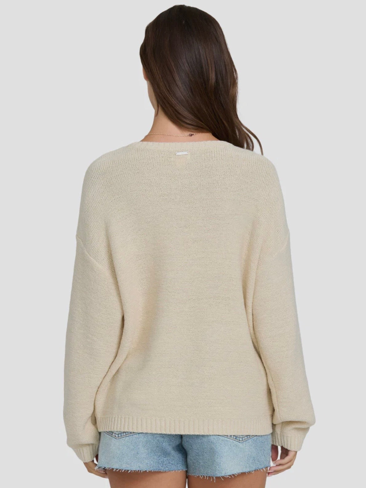 Soft Wave Lightweight Sweater in White Cap