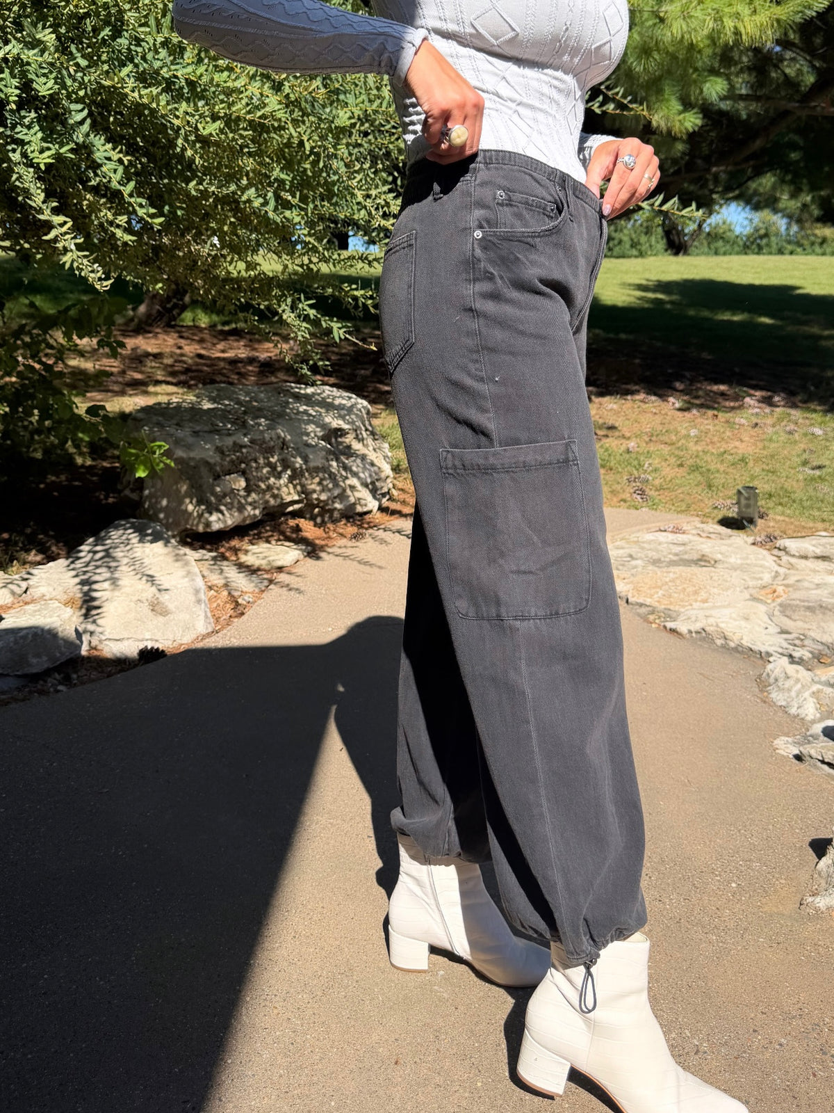 Mirage Mid-Rise Cargo Harem Pant - Eclipse