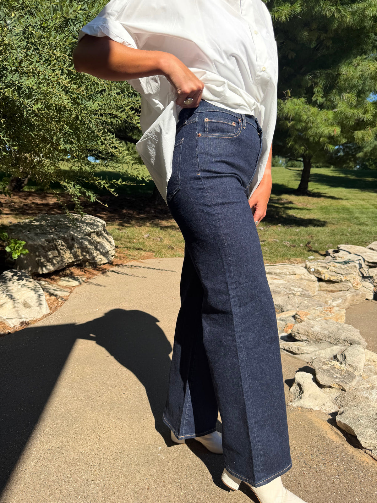 Far Out High Rise Wide Leg Jean