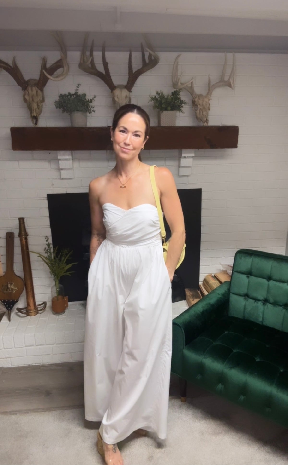 White Wrap Around Tie Wide Leg Jumpsuit
