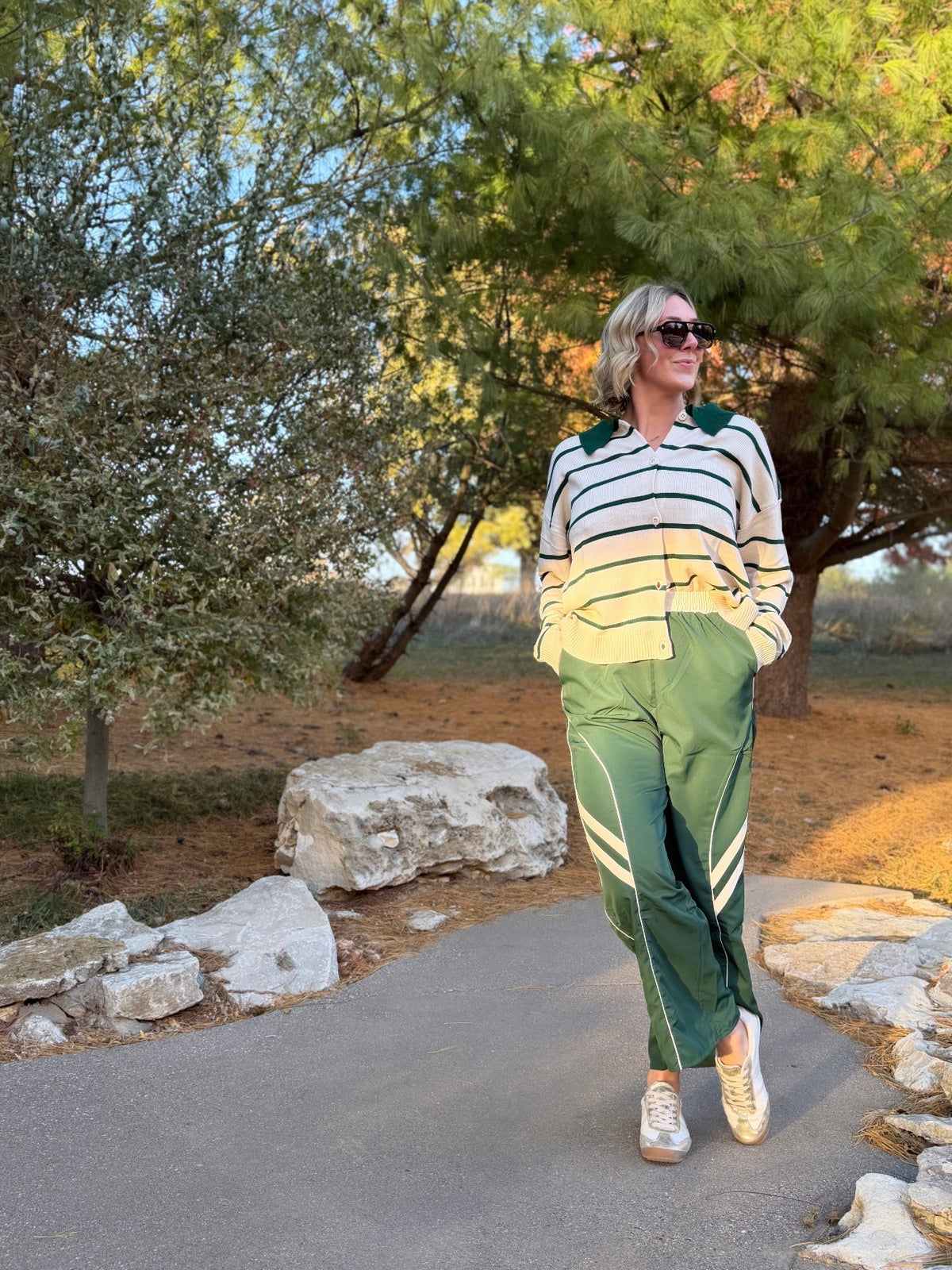 Forest Green Parachute Pants