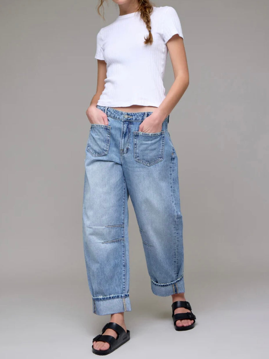 Sammie Barrel Fit Cropped Cuffed Jean