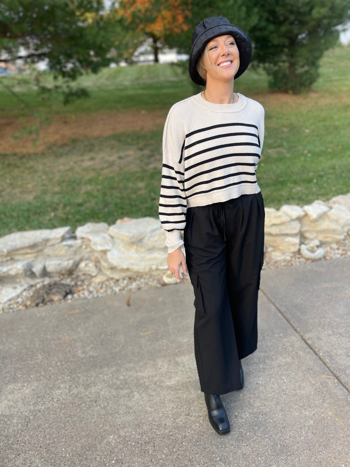 Black Wide Leg Cargo Pants