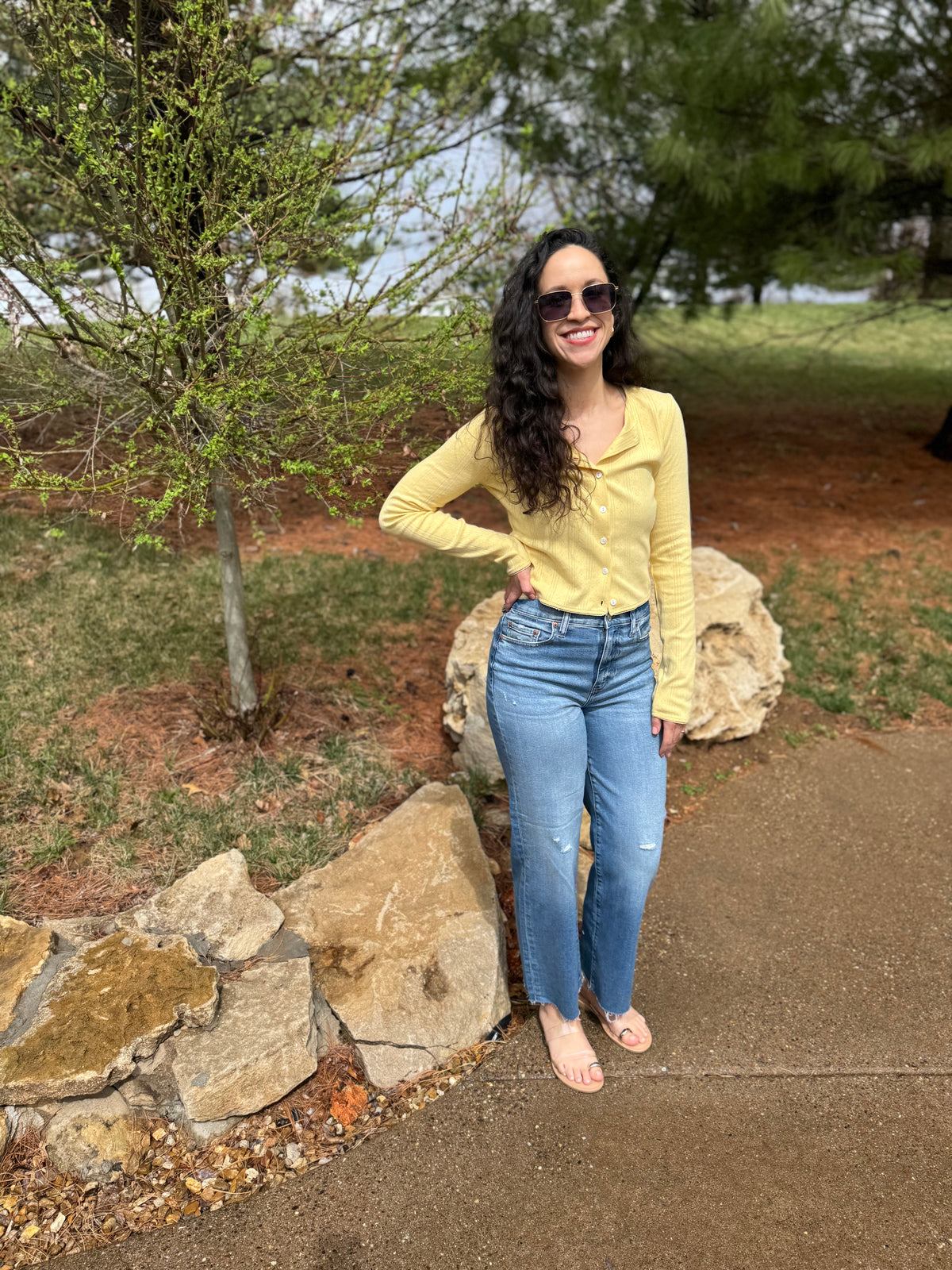 Butter Yellow Pointelle Cardigan
