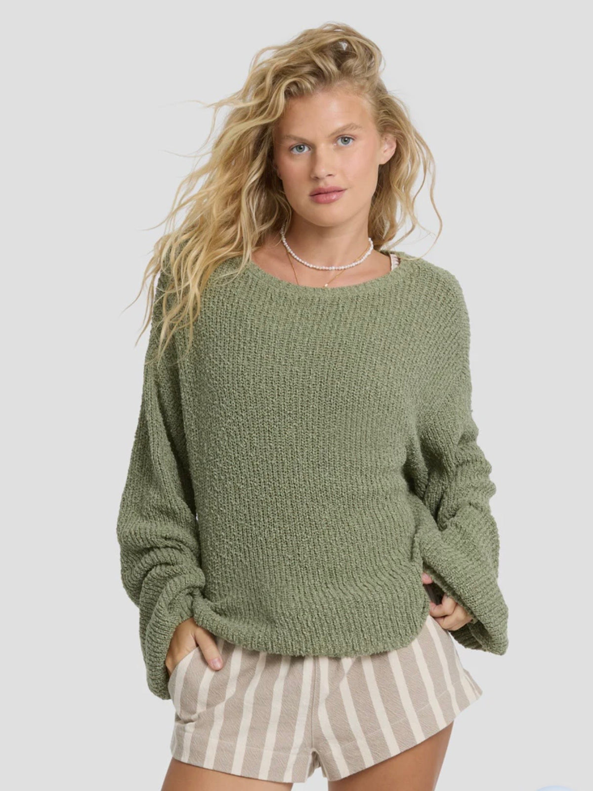 Open Air Sweater in Army Green
