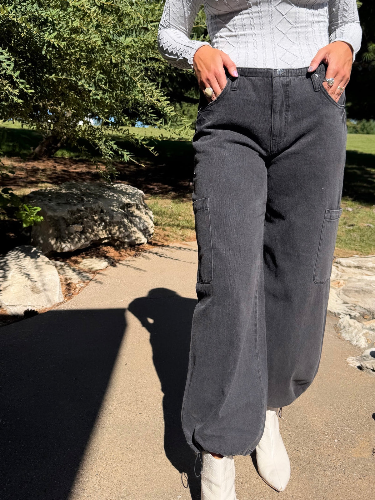 Mirage Mid-Rise Cargo Harem Pant - Eclipse