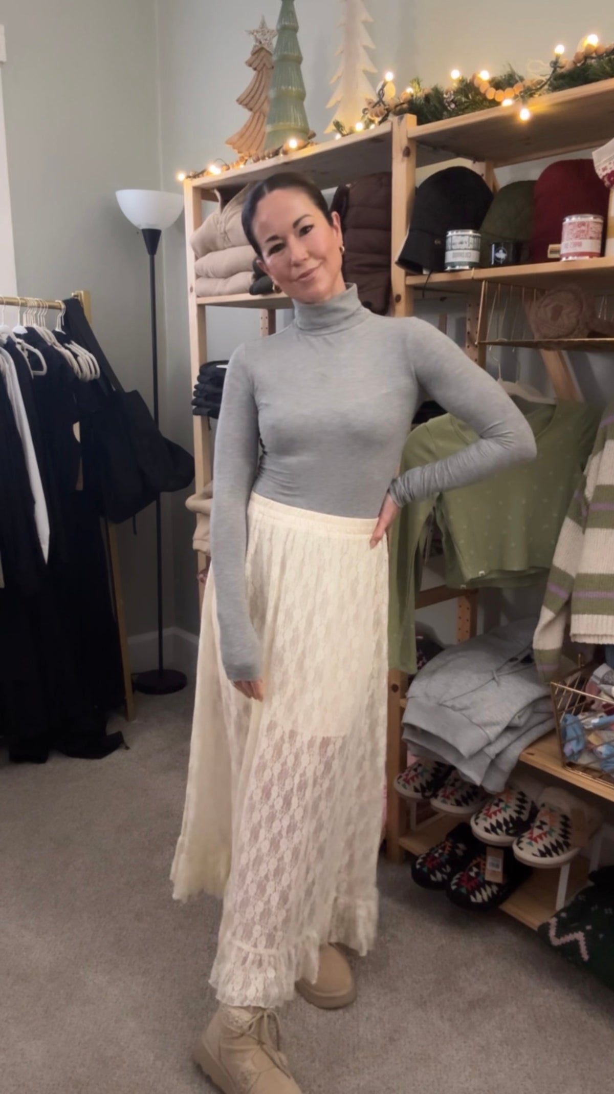 Grey Ribbed Turtleneck